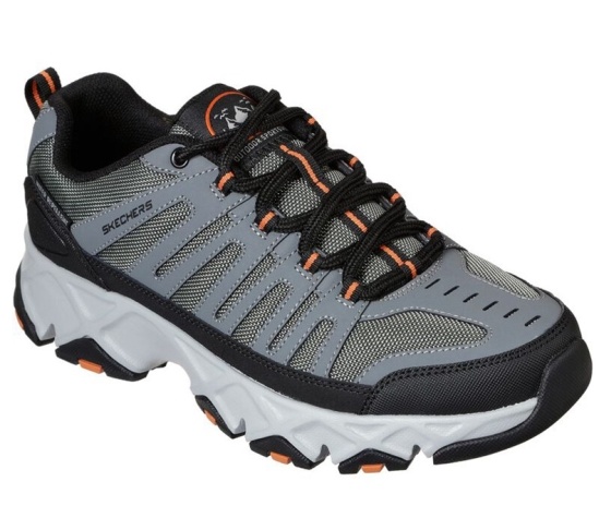 Skechers Relaxed Fit: Crossbar - Stilholt Tenisky Panske Siva / Oranžové | 265-HVYZNL