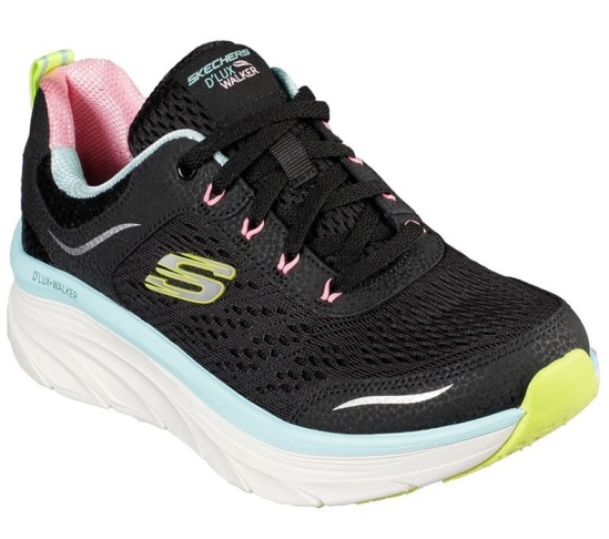 Skechers Relaxed Fit: D'lux Walker - Infinite Motion Tenisky Damske Čierne / Viacfarebný | 289-TCNME