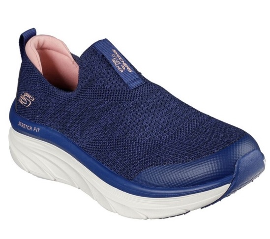 Skechers Relaxed Fit: D'lux Walker - Quick Upgrade Slip On Damske Námornícka Modrá / Ruzove | 572-BM