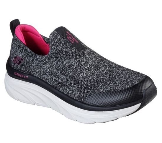 Skechers Relaxed Fit: D'lux Walker - Quick Upgrade Slip On Damske Čierne / Ruzove | 709-PVSMQE