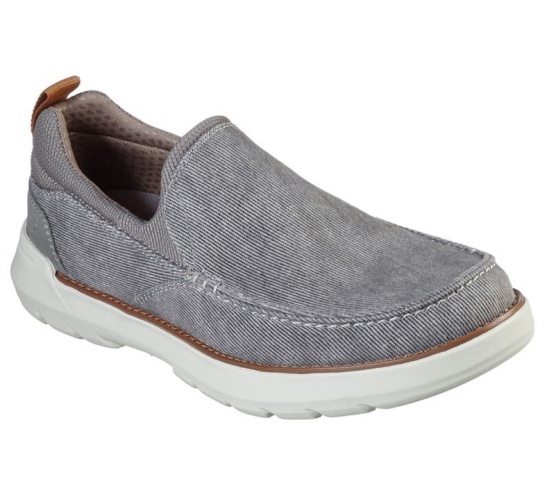 Skechers Relaxed Fit: Doveno - Hangout Slip On Panske Siva | 469-KHXNPQ