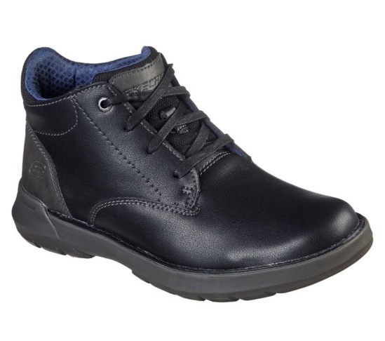 Skechers Relaxed Fit: Doveno - Molens Snurovacie Topanky Panske Čierne | 092-YGEWVT
