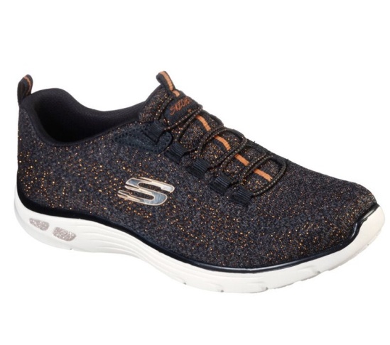 Skechers Relaxed Fit: Empire D'lux - She Glitters Slip On Damske Čierne / Ruzove Zlate | 842-WCNFUO