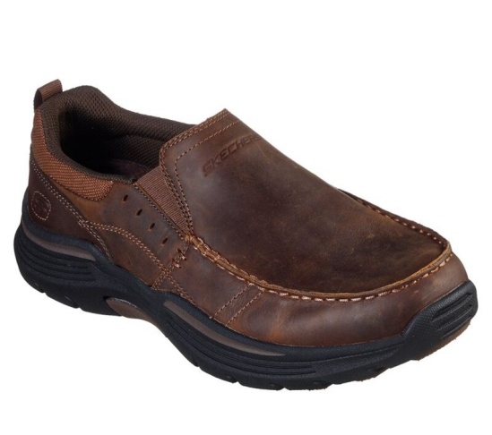 Skechers Relaxed Fit: Expended - Seveno Slip On Panske Hnede | 026-OCQAIU