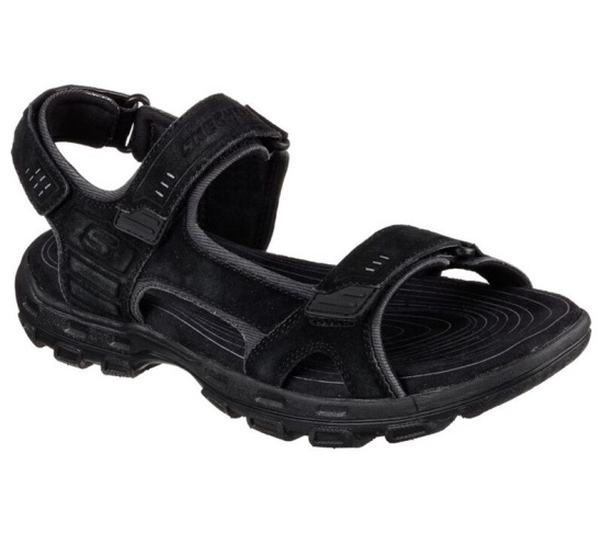 Skechers Relaxed Fit: Gander - Alec Sandale Panske Čierne | 382-HFOZKJ