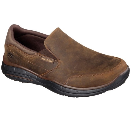 Skechers Relaxed Fit: Glides - Calculous Slip On Panske Hnede | 410-XJKGBH