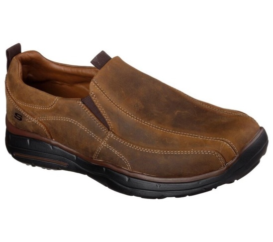 Skechers Relaxed Fit: Glides - Docklands Slip On Panske Hnede | 604-TMNAKB
