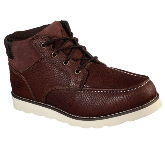 Skechers Relaxed Fit: Kadmiel Pracovne Cizmy Panske Tmavo Hnede | 308-XLJANT
