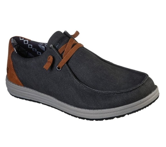 Skechers Relaxed Fit: Melson - Parlen Slip On Panske Čierne | 258-QIVSGD