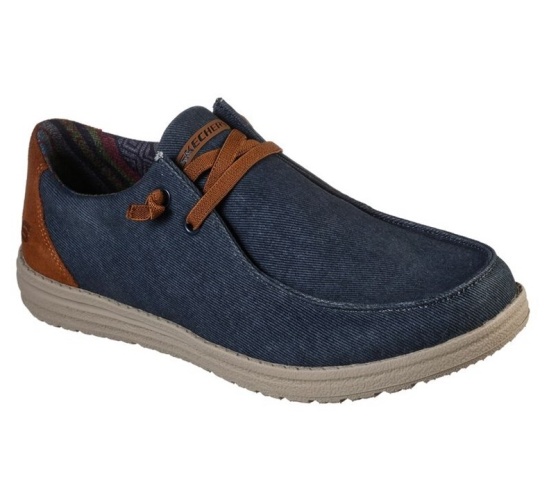 Skechers Relaxed Fit: Melson - Parlen Slip On Panske Námornícka Modrá | 471-NEMRPF