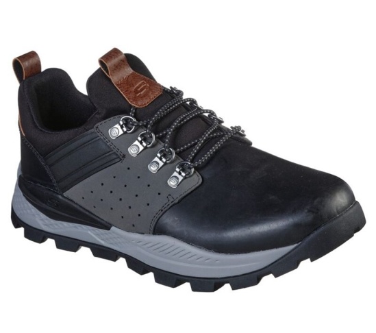 Skechers Relaxed Fit: Riglen - Albano Slip On Panske Čierne / Siva | 437-SREDUJ