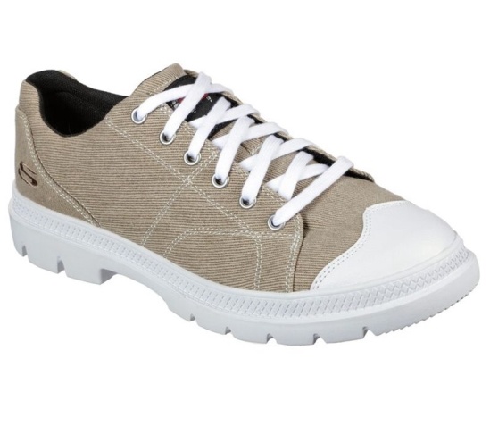 Skechers Relaxed Fit: Roadout - Alero Tenisky Panske Hnedožltý / Biele | 123-XMBUWE