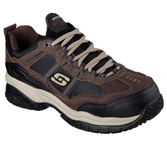 Skechers Relaxed Fit: Soft Stride - Grinnell Comp Pracovne Cizmy Panske Hnede / Čierne | 064-LHMGCN