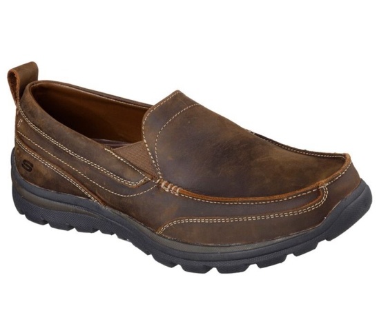 Skechers Relaxed Fit: Superior - Gains Slip On Panske Hnede | 426-FDLOIM