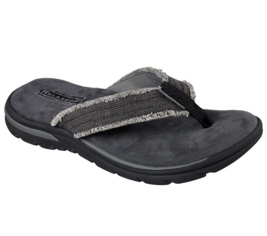Skechers Relaxed Fit: Supreme - Bosnia Zabky Panske Čierne | 639-EUGZIN