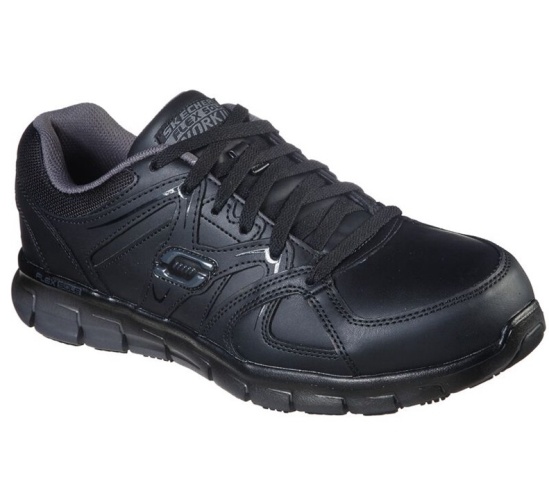 Skechers Relaxed Fit: Synergy - Ekron Alloy Spicou Pracovne Cizmy Panske Čierne / Siva | 687-UJLQWN
