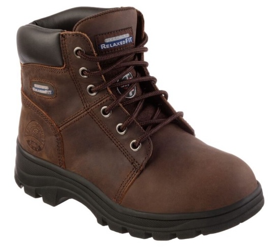 Skechers Relaxed Fit: Workshire - Peril St Pracovne Cizmy Damske Hnede | 084-PTEGXZ