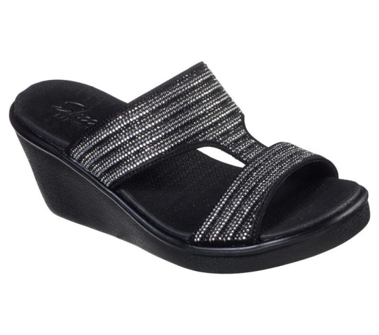 Skechers Rumble On - Bling Gal Sandale Damske Čierne / Strieborne | 594-YKJQZC