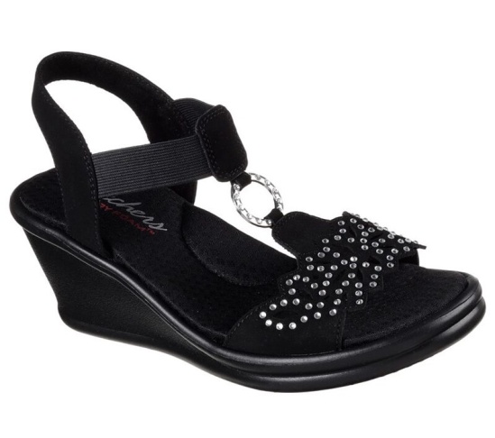 Skechers Rumblers - Queen B Sandale Damske Čierne | 741-DOSGHP