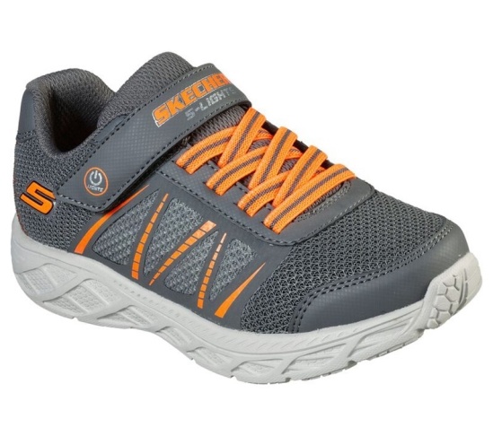 Skechers S Lights: Dynamic-Flash Tenisky Chlapcenske Siva / Oranžové | 263-FATULP