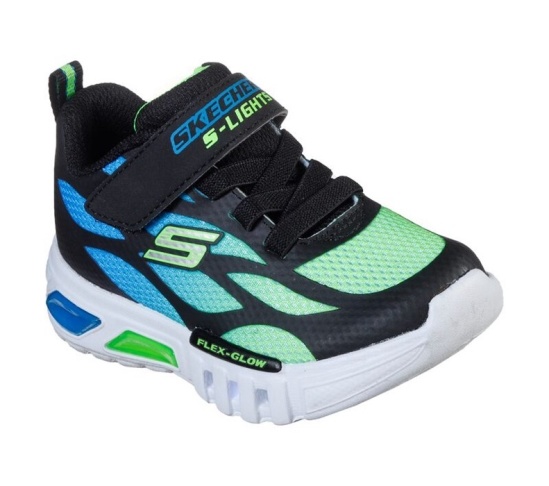 Skechers S Lights: Flex-Glow - Dezlo Tenisky Chlapcenske Čierne / Svetlo Zelene | 258-AGMIJY