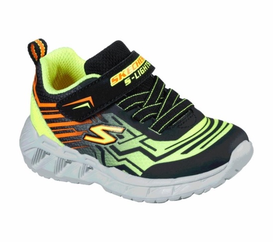 Skechers S Lights: Magna-Lights - Bozler Tenisky Chlapcenske Čierne / Žlté | 913-ZKNLEC