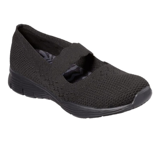 Skechers Seager - Power Hitter Balerinky Damske Čierne | 401-ZUWTPH