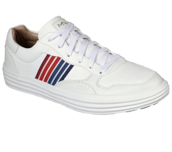 Skechers Shogun - Pastime Tenisky Panske Biele | 638-QGZAFC