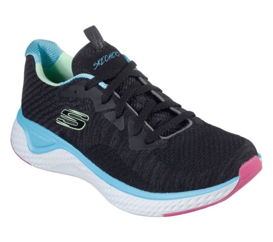 Skechers Solar Fuse - Brisk Escape Tenisky Damske Čierne / Viacfarebný | 435-JSGXDU