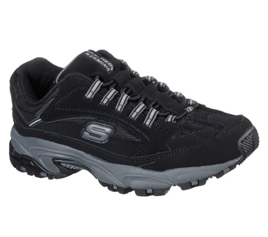 Skechers Stamina - Woodmer Slip On Panske Čierne / Siva | 104-KOXVMU