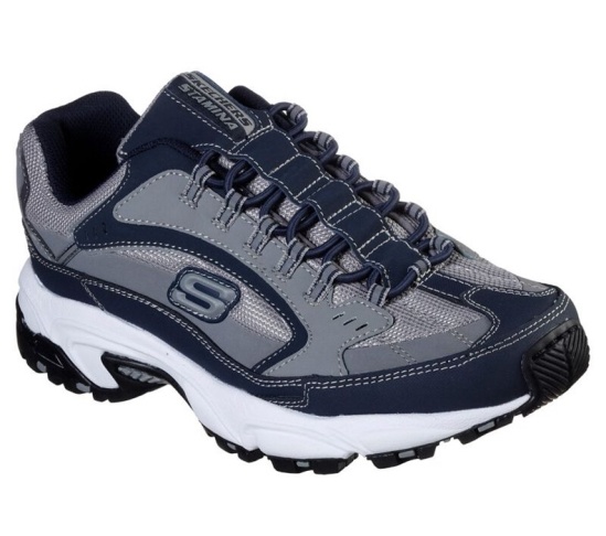 Skechers Stamina - Woodmer Slip On Panske Námornícka Modrá / Siva | 148-LDHFSI