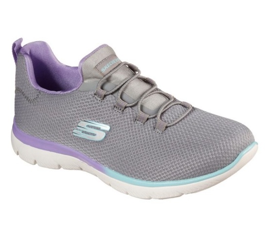 Skechers Summits - Glowing Glitz Slip On Damske Siva / Lavendel | 041-RKLSZE