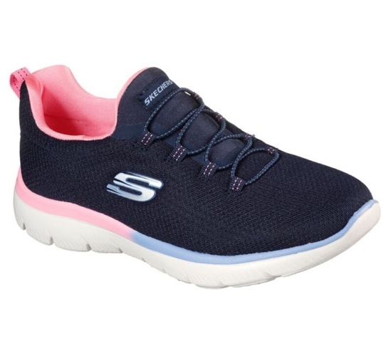 Skechers Summits - Glowing Glitz Slip On Damske Námornícka Modrá / Ruzove | 145-SUNTJY