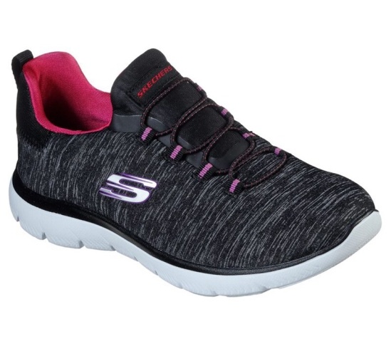 Skechers Summits - Quick Getaway Tenisky Damske Čierne / Ruzove | 094-HYKQSP