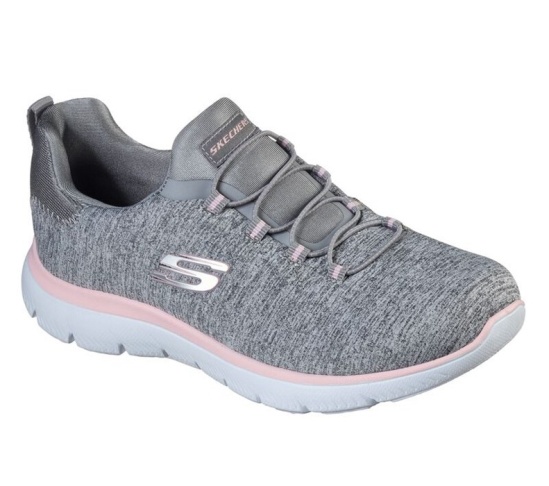 Skechers Summits - Quick Getaway Tenisky Damske Siva / Svetlo Ruzove | 314-GENQJS