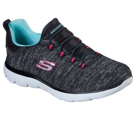 Skechers Summits - Quick Getaway Tenisky Damske Čierne / Svetlo Modre | 938-NXBZAJ