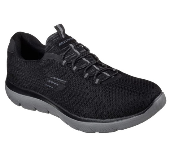 Skechers Summits Slip On Panske Čierne / Siva | 617-JZMVOT