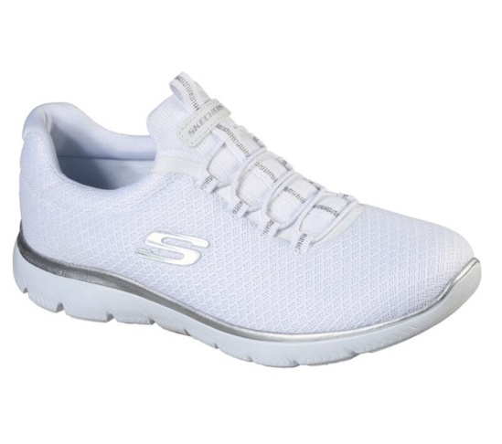 Skechers Summits Tenisky Damske Biele / Strieborne | 768-ZHFLTB