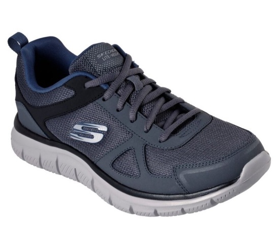 Skechers Tracking Tenisky Panske Siva / Námornícka Modrá | 862-PVDATK