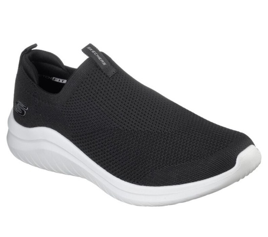 Skechers Ultra Flex 2.0 - Kwasi Slip On Panske Čierne / Biele | 432-RKIQUC