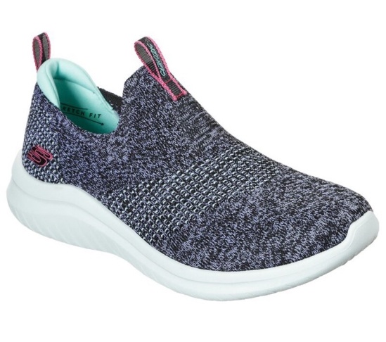 Skechers Ultra Flex 2.0 - Pretty Dazzling Slip On Damske Čierne / Biele | 508-NVIDXC