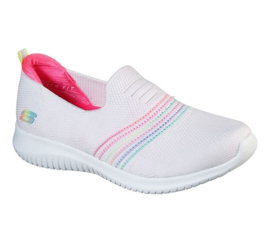 Skechers Ultra Flex - Serene Aura Slip On Damske Biele / Viacfarebný | 837-EHRXYD