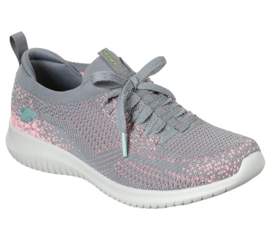 Skechers Ultra Flex - Twilight Twinkle Slip On Damske Siva / Ruzove | 610-MGPYNX