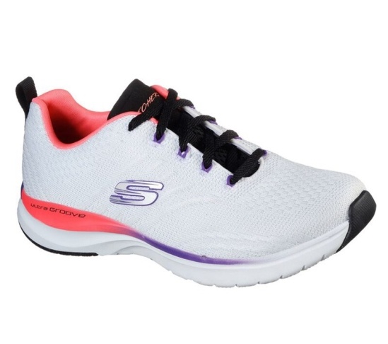 Skechers Ultra Groove - Pure Vision Tenisky Damske Biele / Viacfarebný | 049-RXUVSB