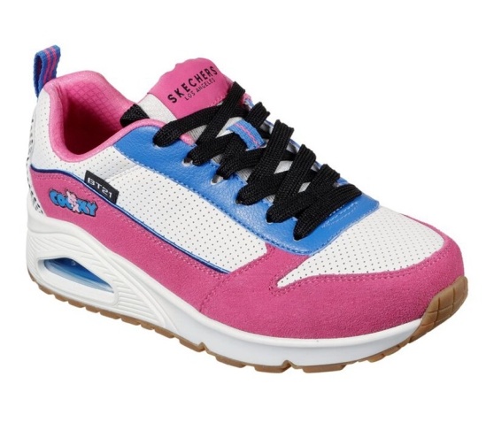 Skechers Uno - Bt21 Tenisky Damske Biele / Ruzove / Čierne | 637-ETGPQM