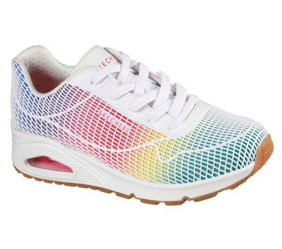 Skechers Uno - Eye Catching Tenisky Damske Biele / Viacfarebný | 573-WJTZKL