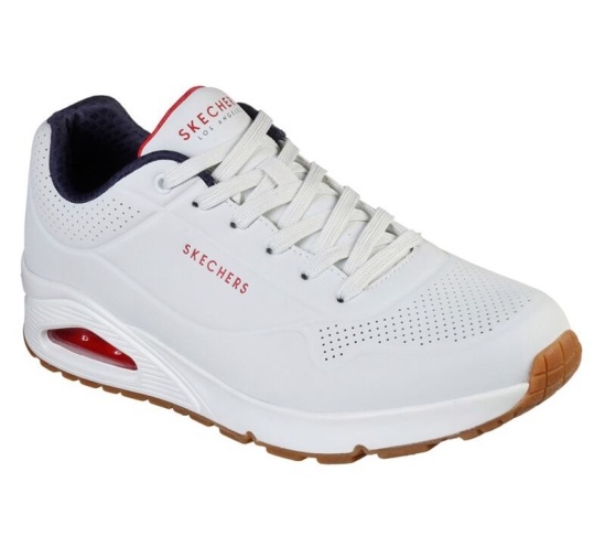 Skechers Uno - Stand On Air Tenisky Panske Biele / Námornícka Modrá | 964-IHXQBF