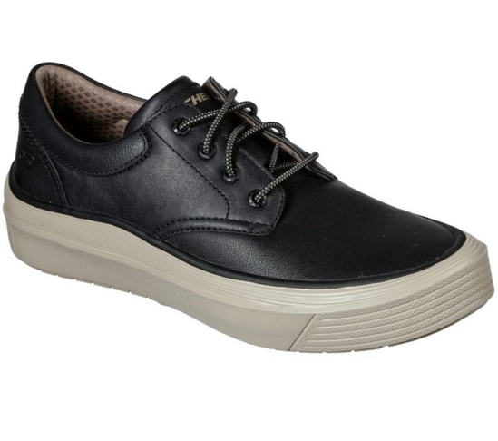Skechers Viewport - Gloren Slip On Panske Čierne / Béžové | 867-YJDMSF