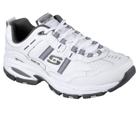 Skechers Vigor 2.0 - Serpentine Tenisky Panske Biele / Siva | 502-TADNVU