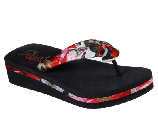 Skechers Vinyasa - Printed Fever Zabky Damske Čierne / Viacfarebný | 702-YWXIVP